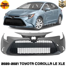 Bumper Cover Paintable &amp; Grille Assembly Kit For 2020-2021 Toyota Coroll... - £350.90 GBP