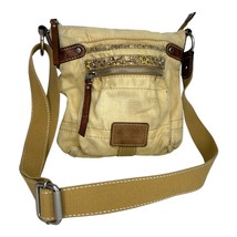 Vintage Fossil Canvas Crossbody Hobo Messenger Bag Purse Handbag - $44.54