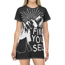 Inspirational &#39;Find Yourself&#39; T-Shirt Dress (AOP) - £34.17 GBP+
