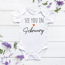 baby announcement, announcement onesie®, see you in february, pregnancy reveal,  - £14.90 GBP