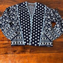 Belldini Women's PS Floral Pattern Cardigan Sweater Blue Casual - $28.71