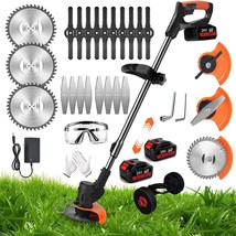 Electric Weed Wacker Eater Battery Powered, Cordless Weed Trimmer With 2 - $89.99