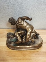 Oliver Tupton Cold Cast Bronze Resin Sculpture of The Wrestlers -Signed - $87.48