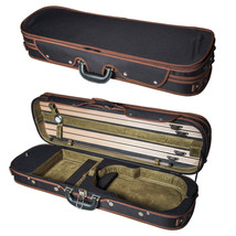 NEW High Quality 4/4 Size Acoustic Violin Fiddle Case Black and Green w/ Strap - £95.91 GBP
