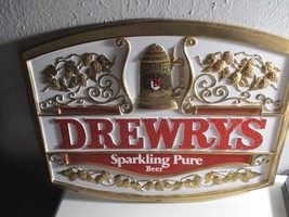 Vintage DREWRYS Beer 3D Plastic Sign Bar Advertising Sparkling Pure Beer... - $50.48