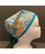 Teal Floral Kerchief  Contrast Trim/Ties, Vintage Look, Camping, Beach, ... - $20.31 CAD