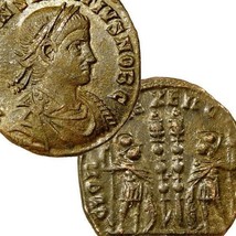 Constantius II Rome mint Soldiers, Military Standards RARE in RIC#337 Ro... - $94.05