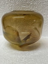 vintage art glass bowl base signed TM 85 - £156.34 GBP