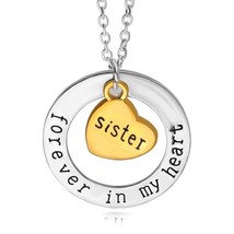 New Sister Necklace&quot;Forever in my Heart&quot; Engraved Charm 18&quot; Chain Two To... - £15.81 GBP