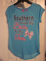 NWT - J KHAKI Girl&#39;s &quot;SOUTHERN FROM MY BOWS TO MY TOES&quot; Size M Short Sle... - £11.70 GBP