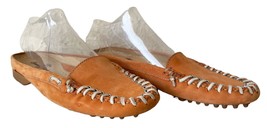 Tommy Bahama Peach Nubuck Leather Moccasin Toe Slip On Mules - Womens 7M - $26.56