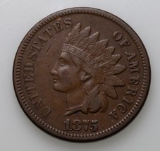 1875 1C Indian Cent in Very Fine VF Condition All Brown Color, Full Bold... - $79.19