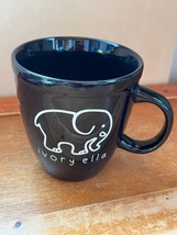 Large M Ware Black w White Elephant IVORY ELLA Ceramic Coffee Cup Mug – - $11.29