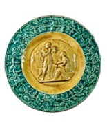 Antique Plate Wet Nurse Breastfeeding Baby Hobo Dog Family Green Yellow ... - €86,83 EUR