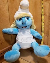 Build A Bear Smurfs Smurfette Blue Girl Stuffed Animal Plush Toy Blonde 16" 2011 - $19.79