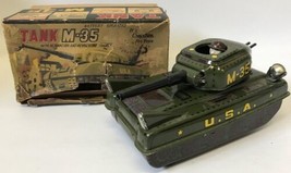 Ultra Rare Vintage 1950s Cragstan Japan Tin B.O. Military Tank M-35 Toy - £228.52 GBP