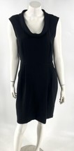 Ann Taylor LOFT Sheath Dress Size 10 Black Rolled Neck Cap Sleeve Pocket... - $33.66