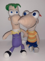 Disney Store Phineas and Ferb Plush Set 11&quot; Stuffed Cartoon Kids Brothers - £27.24 GBP