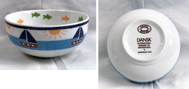 Dansk Bistro Sailing Boat Fish Ceramic Snack Cereal Soup Bowl 5&quot; Microwave Safe - £18.44 GBP