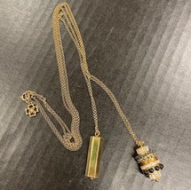 Vintage Ann Taylor Double Cylinder Pendant 17” Necklace - $11.25