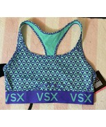 Victoria&#39;s Secret Sport Blue Purple Triangles VSX Player Racerback Sport... - £22.18 GBP