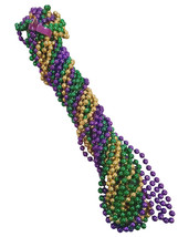 12 48&quot; Purple Green Gold 10mm Mardi Gras Beads Party Favors 1 Dozen - £14.23 GBP