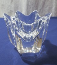 Orrefors Sweden Signed Crystal Tulip 6 Pedal Floral  Vase / Bowl 4&quot; tall - £47.45 GBP