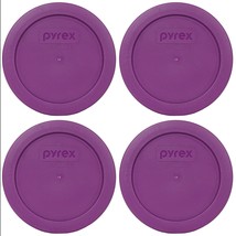 Pyrex 7200-PC 2-Cup Thistle Purple Plastic Food Storage Lid, Made in USA - 4 Pac - £20.44 GBP
