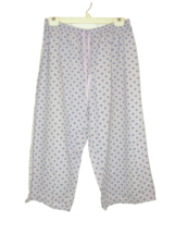 Dreams &amp; Co Womens Large Capri Pajama Pants Cotton Purple Lavender - $9.89