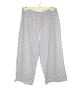Dreams &amp; Co Womens Large Capri Pajama Pants Cotton Purple Lavender - $9.89