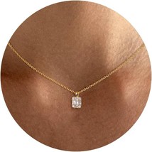 Diamond Pendant Necklace for Women Dainty Gold Layered Necklaces 14k Gold Plated - £25.81 GBP