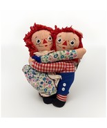 Vintage Knickerbocker Raggedy Ann &amp; Andy Plush Hugging Dolls 7&quot; Huggers - $14.84