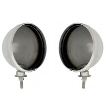 7&quot; Chrome Dietz Headlight Lamp Bucket Housing Rim &amp; Wiring Hot Rod Pair - $62.95