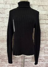 Liz Wear Claiborne Sweater Medium NEW Black Turtleneck Ribbed - £27.46 GBP