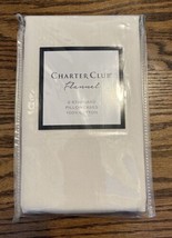 NEW Charter Club Flannel 2 Standard Pillowcases 100% Cotton Ivory NWT - $34.16