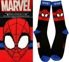 Marvel Spider-Man Spidey Men Crew Novelty Socks (Shoe Size: 6-12) 1 Pair  - £7.86 GBP