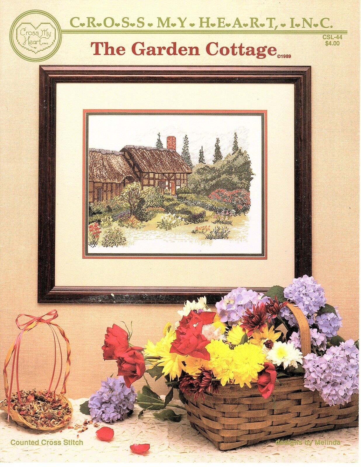 Cross My Heart Inc "The Garden Cottage" Counted Cross Stitch Pattern Large Print - £5.91 GBP