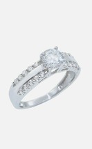 Women's 1.41 Ct Simulated Diamond 14K White Gold Plated Wedding Engagement Ring - £65.84 GBP