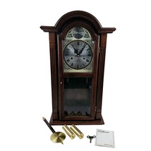 Waltham Wall Clock Tempus Fugit 31 Day Chime Pendulum Key Wind Up Wood Case NIB - £239.70 GBP