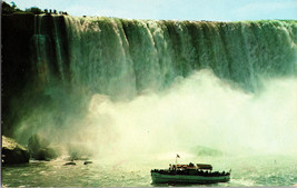 Niagara Falls, Maid Of The Mist Tour Boat Horseshoe Falls Chrome Canada Postcard - £4.43 GBP