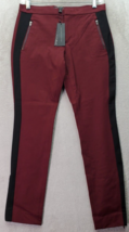 Banana Republic Sloan Pants Women&#39;s Petite 4 Maroon Viscose Flat Front Ankle Zip - $32.40