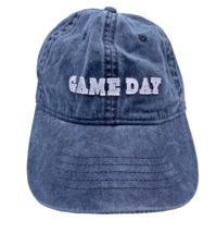 Game Day Hat Cap Washed Denim Chambray Gray Adult Mens Womens Strap Back - £22.02 GBP