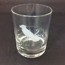 Etched Blue Jay Clear Rocks Glass 12 oz - £11.17 GBP