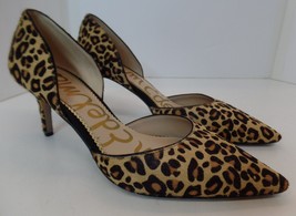 Sam Edleman Animal Print Real Died Cow Fur Slip on Heels Sz 8.5 SE Logo ... - £31.65 GBP