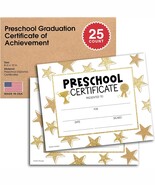 Gold Stars PreK Certificate of Achievement | Set of 25 | Awards - $20.36 CAD