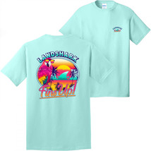Margaritaville Landshark Parrot Fins Up! Front Back T-Shirt Blue - $41.98+