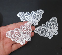 5 pcs -20 pcs Small Butterfly White Lace Patch motif Applique Craft A20 - £4.81 GBP+