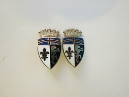 Vintage Enamel Coat of Arms Libertas Shield Clip On Earrings Crown Lion ... - £19.74 GBP