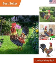 Classic Freestanding Rooster Decor - Colorful Metal Chicken Figurine for... - $1,298.21 MXN