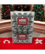 2x Hallmark Silver Shatterproof Christmas Ball Ornaments  Silver Set of ... - £32.01 GBP